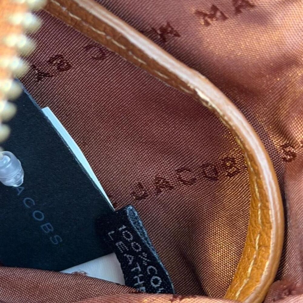 NWT Marc by Marc Jacobs Brown Tan Leather Keychain Card Wallet Coin Pouch - Picture 6 of 7